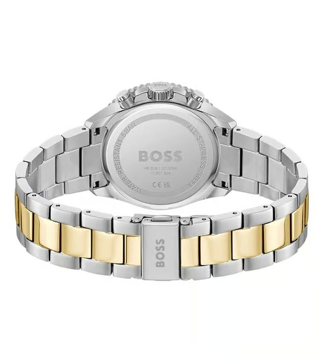 Boss Runner Women Chronograph Analog Silver Dial Two-Tone Stainless Steel Watch 1502756