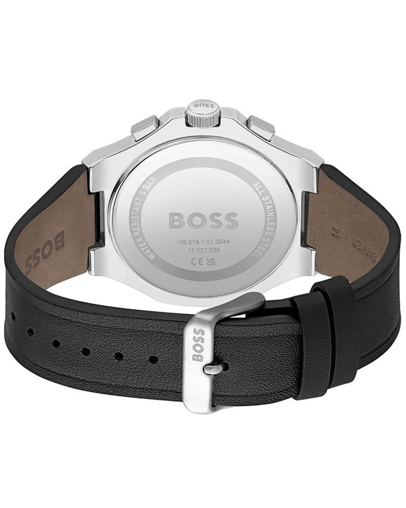 Boss Taper Men's Quartz Black Dial Chronograph Leather Watch 1514085