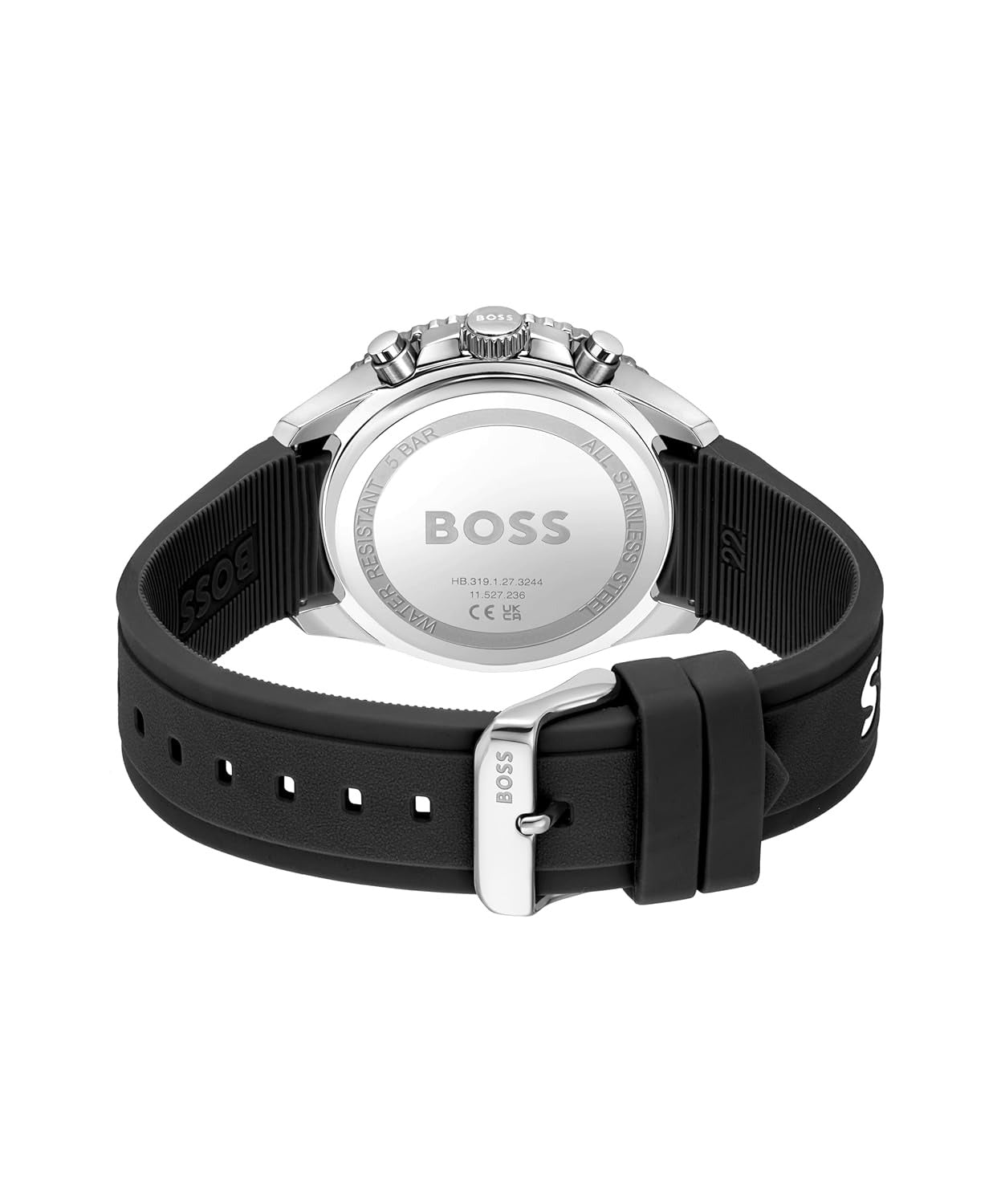 Boss Runner Men's Quartz Black Dial Chronograph Silicone Watch 1514141