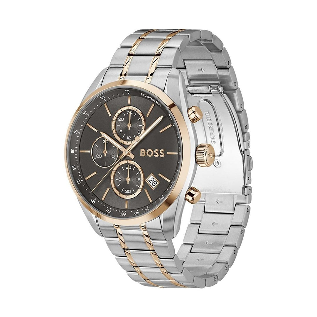 Boss Grand Prix 44 Men's Quartz Gray Dial Chronograph Two-Tone Stainless Steel Watch 1514252