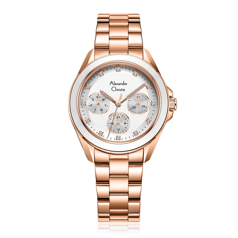 Alexandre Christie,2A50BFBRGSL, Women , Quartz Dial , 35mm,Silver