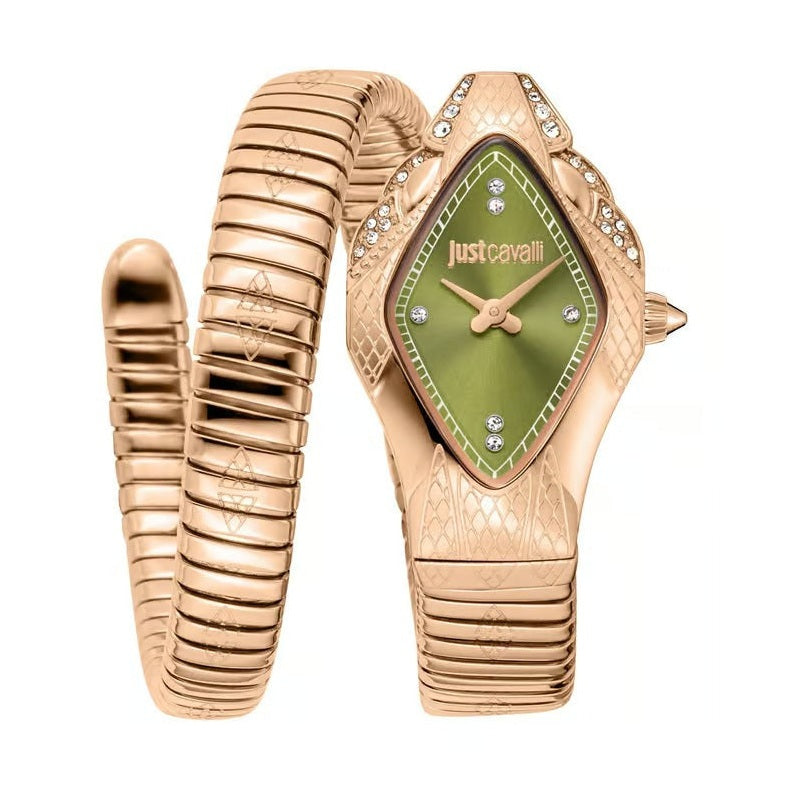 Just Cavalli JC1L306M0055 Women Analog Watch | Gold Stainless Steel Strap | Champagne Dial | Quartz