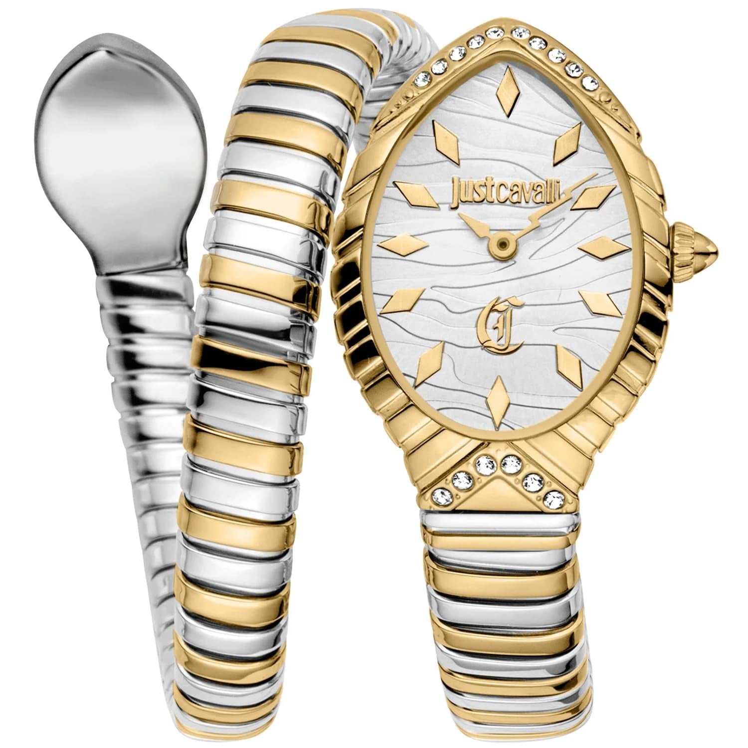Just Cavalli JC1L322M0055 Women Analog Watch | Gold Stainless Steel Strap | Champagne Dial | Quartz