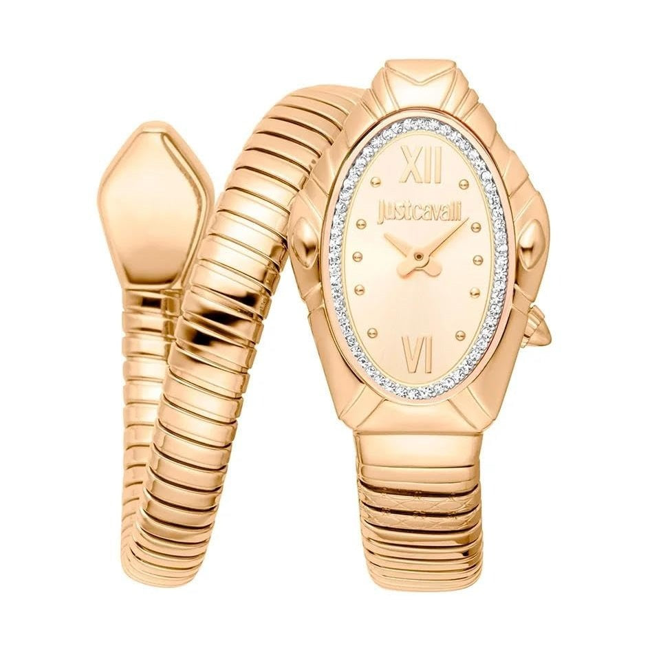 Just Cavalli JC1L357M0025 Women Analog Watch | Silver Stainless Steel Strap | White Dial | Quartz