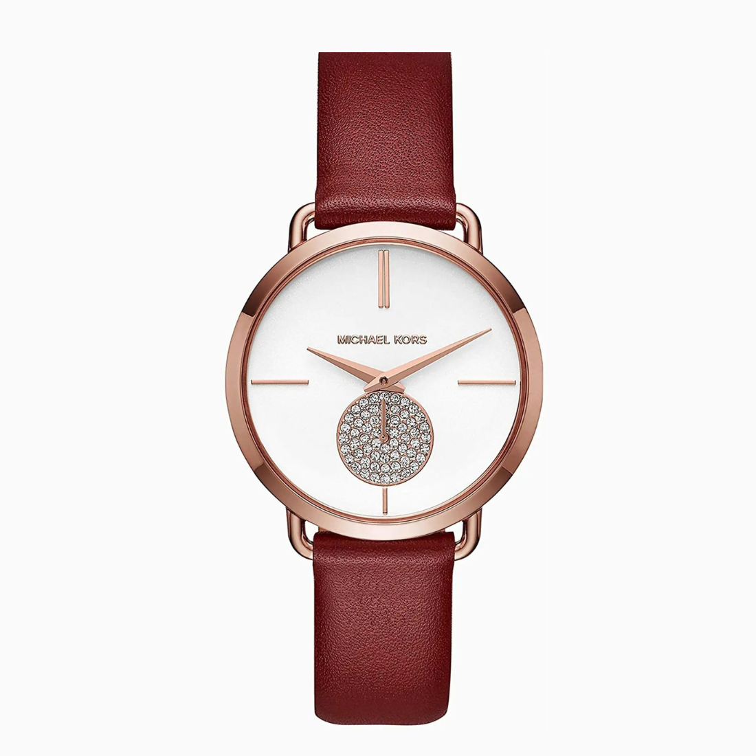 Michael Kors Portia Quartz White Dial Leather Strap Women's Watch -MK2711
