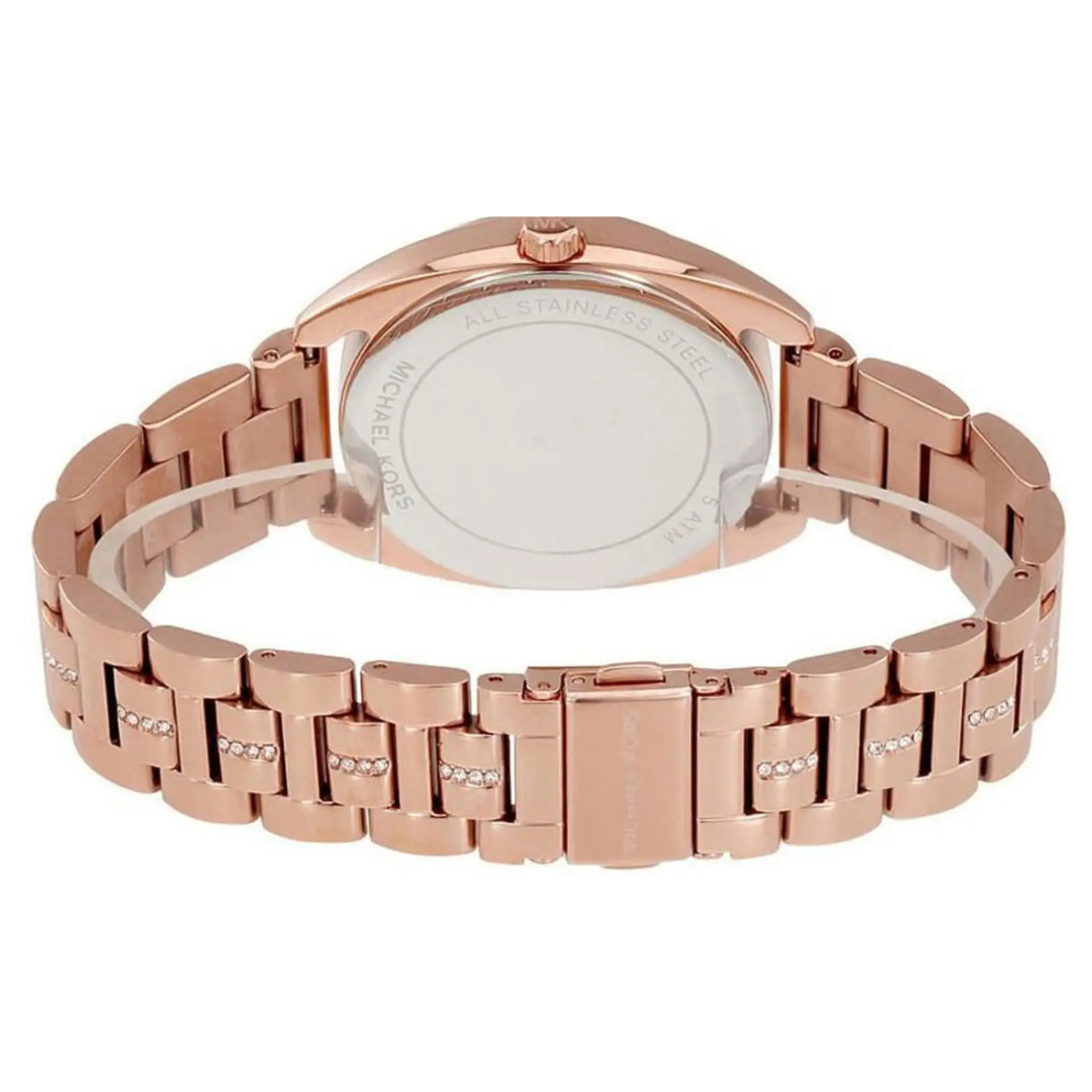 Michael Kors Libby Quartz Rose Gold Dial Crystallised Steel Bracelet Women's Watch - MK3677
