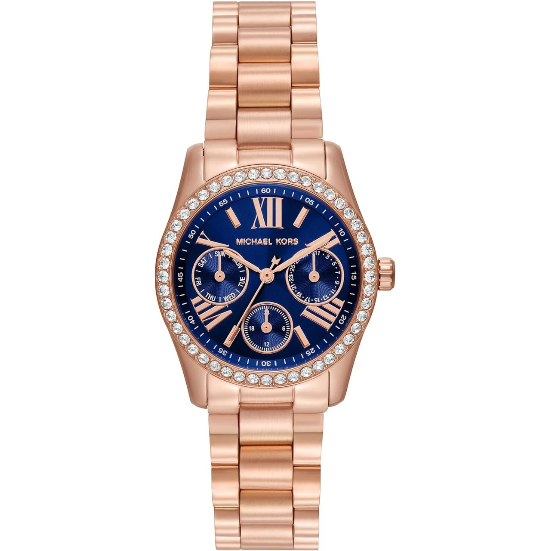 Michael Kors Lexington Quartz Navy Blue Dial Steel Bracelet Women's Watch - MK4926