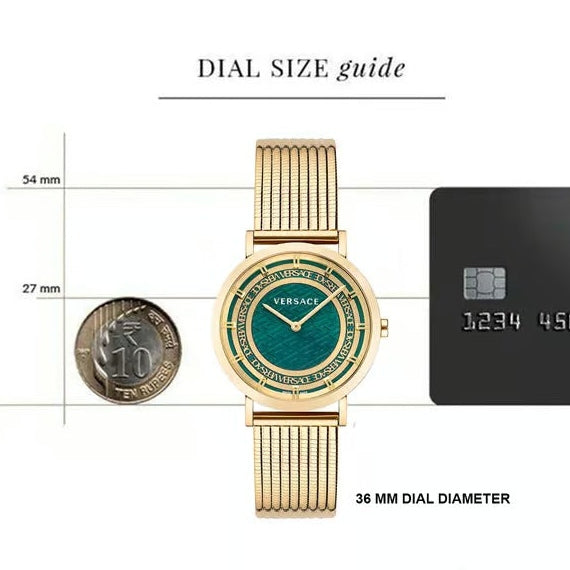Versace Women Quartz Green Dial Analog Stainless Steel Watch VE3M00622