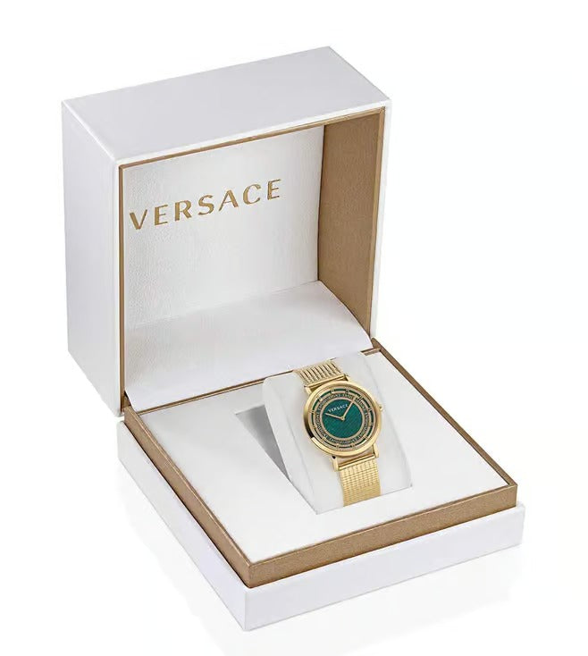 Versace Women Quartz Green Dial Analog Stainless Steel Watch VE3M00622