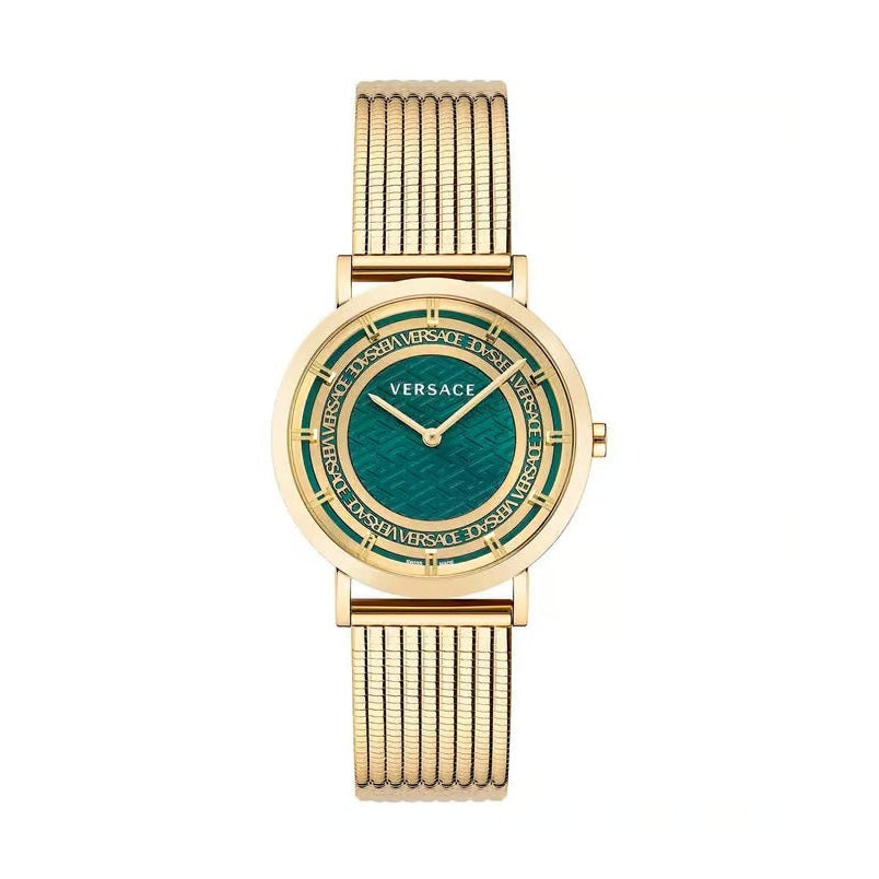 Versace Women Quartz Green Dial Analog Stainless Steel Watch VE3M00622