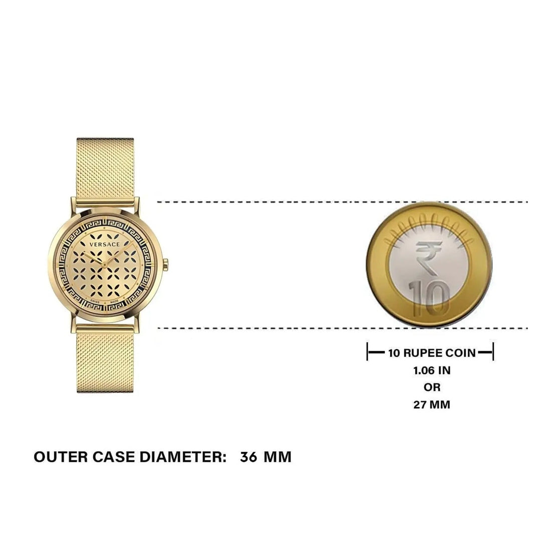 Versace Ver.New Generation(Wc-3M) Women's Quartz Gold Dial Analog Stainless Steel Watch VE3M01223