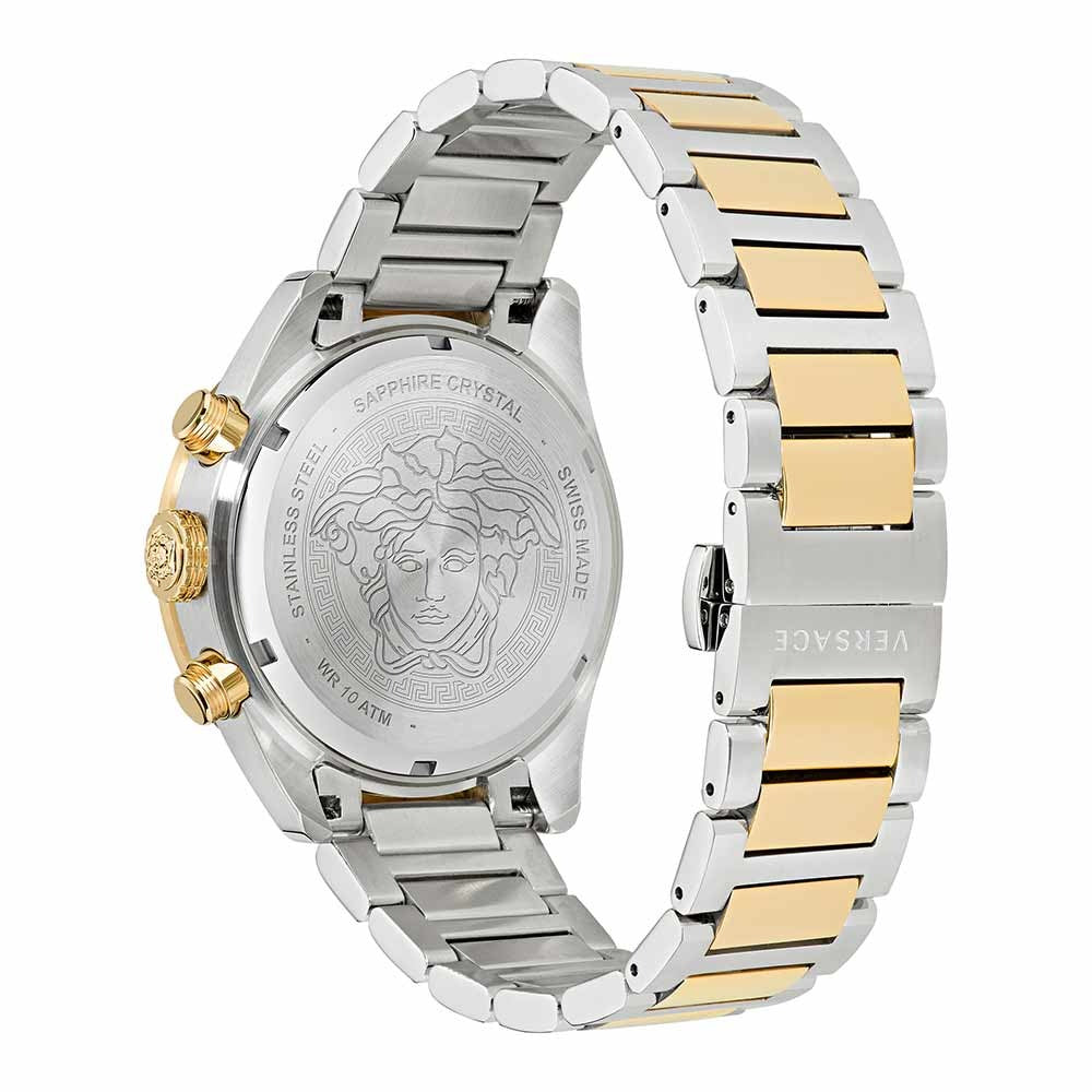 Versace Greca Dome Chr (WC-6K) Men'S Quartz Green Dial Chronograph Stainless Steel Watch VE6K00423