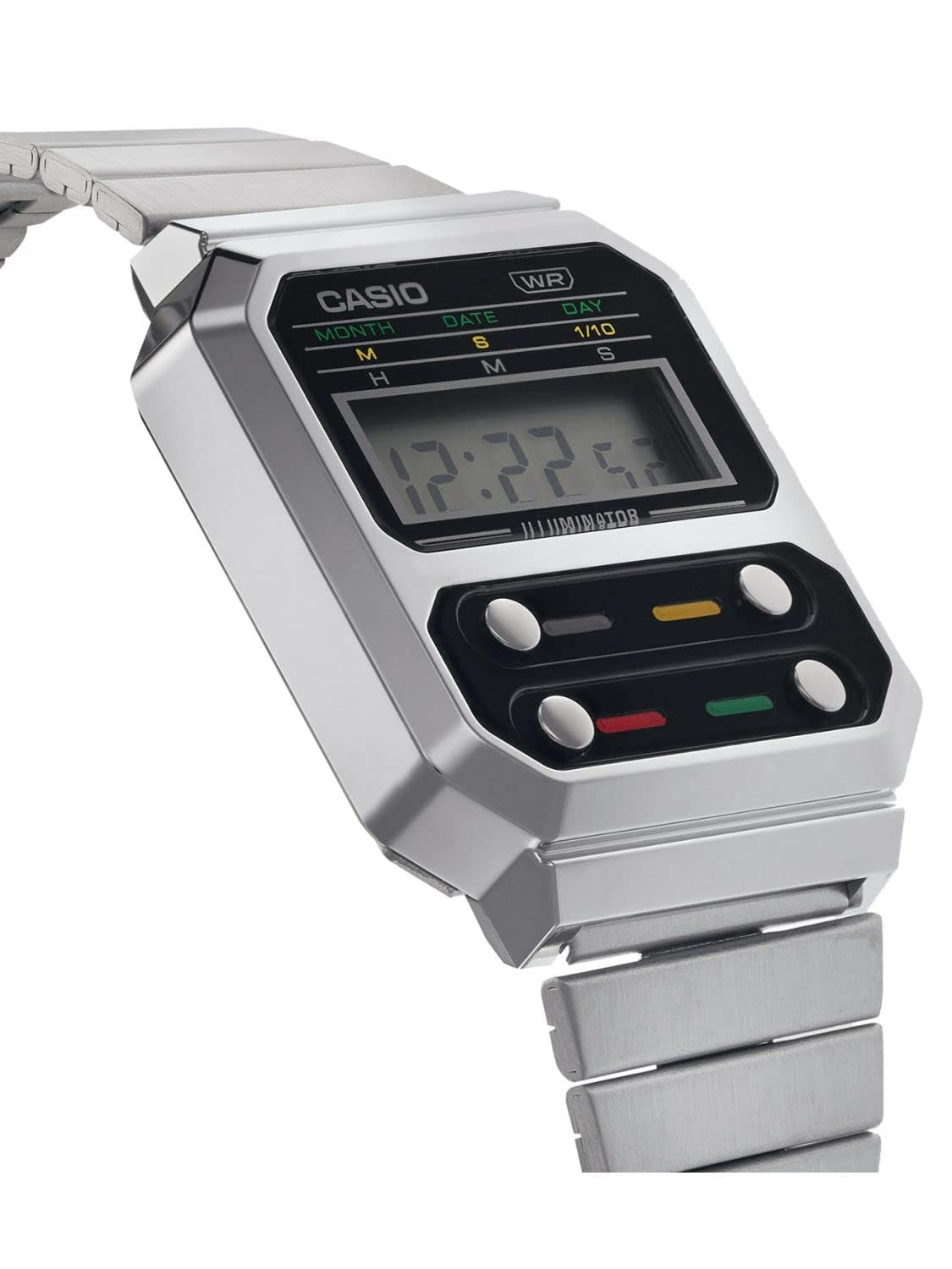 Casio Vintage Quartz Digital Stainless Steel Unisex Watch A100WE-1A