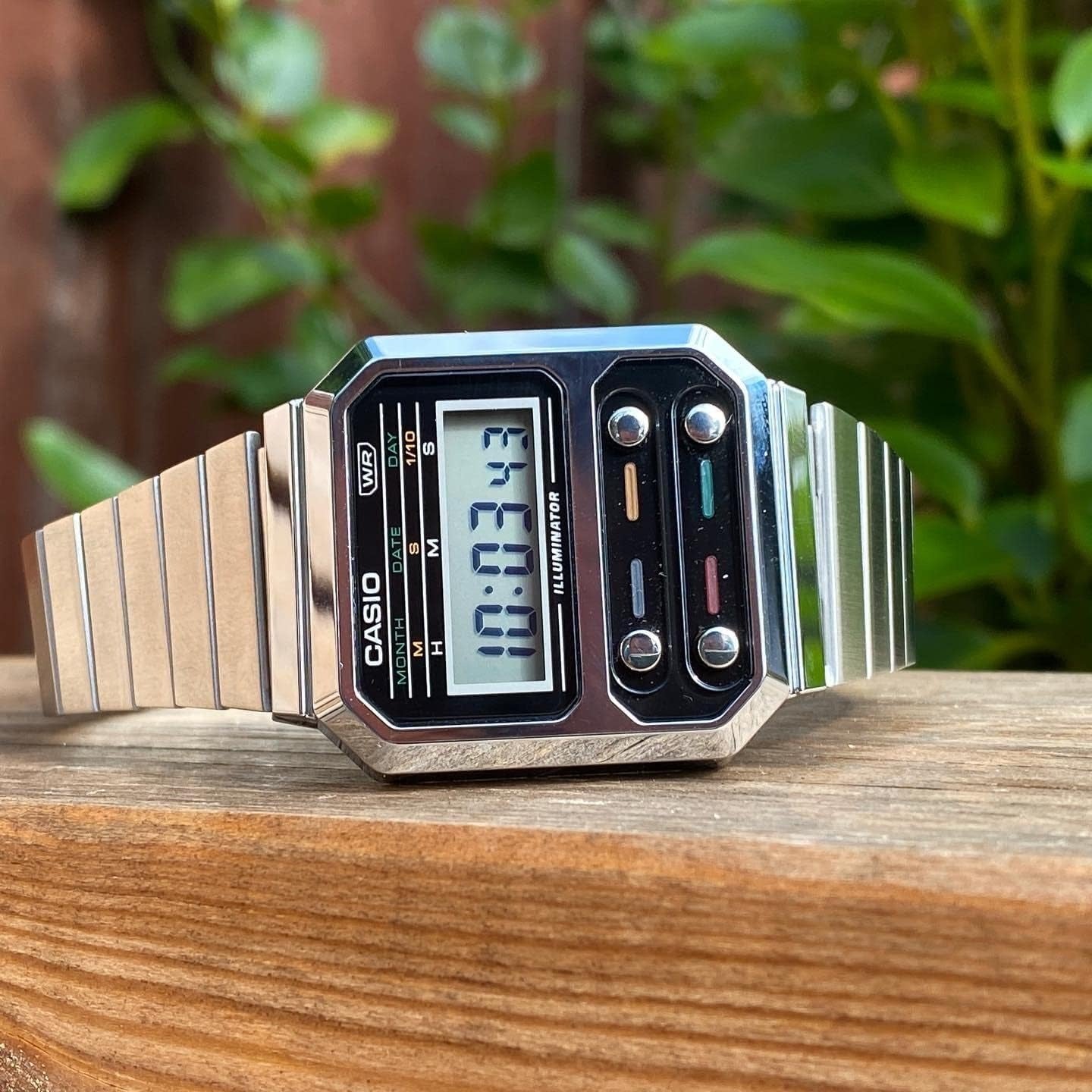 Casio Vintage Quartz Digital Stainless Steel Unisex Watch A100WE-1A