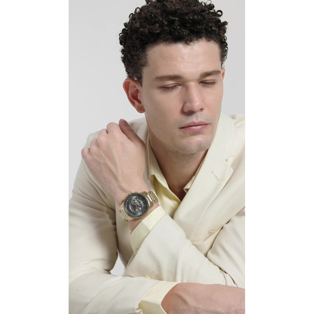 Armani Exchange Banks Grey Dial Gold Men's Watch AX1721