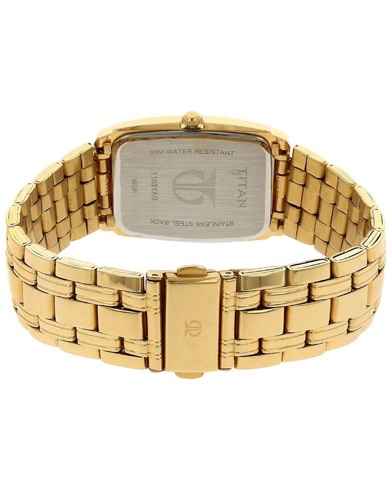 Titan Karishma Gold Dial Men's Watch 1163YM01