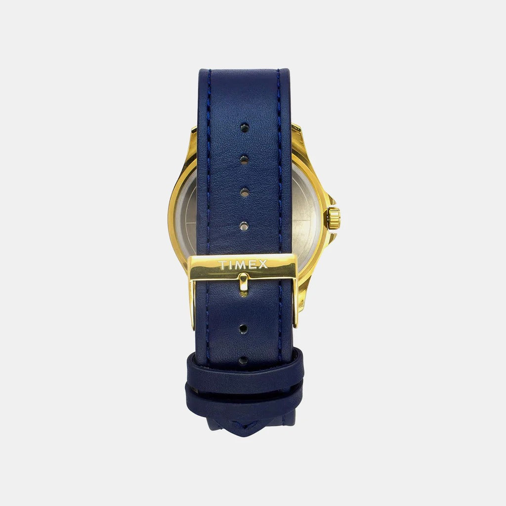Timex Fashion Quartz Blue Dial Analog Leather Men's Watch TW000X140