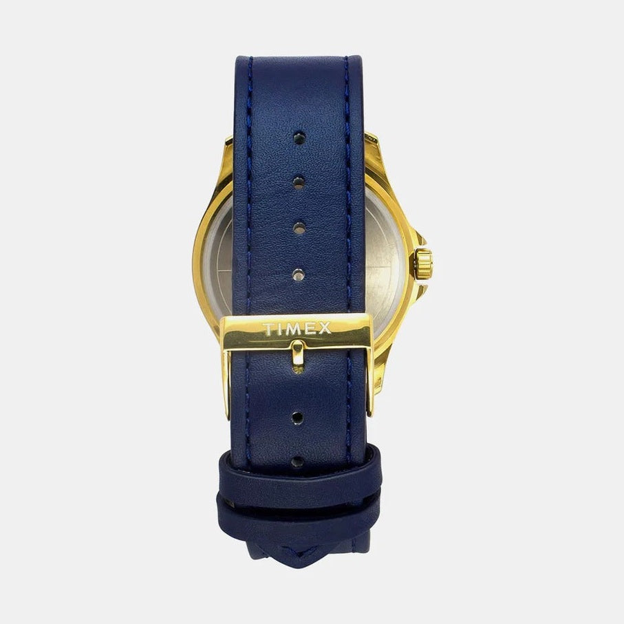 Timex Fashion Quartz Blue Dial Analog Leather Men's Watch TW000X140