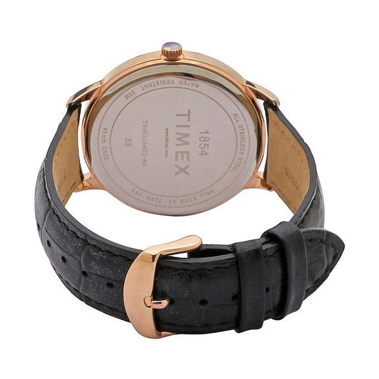 Timex E Class Black Dial Round Case Multifunction Function Men's Watch -TWEG16402