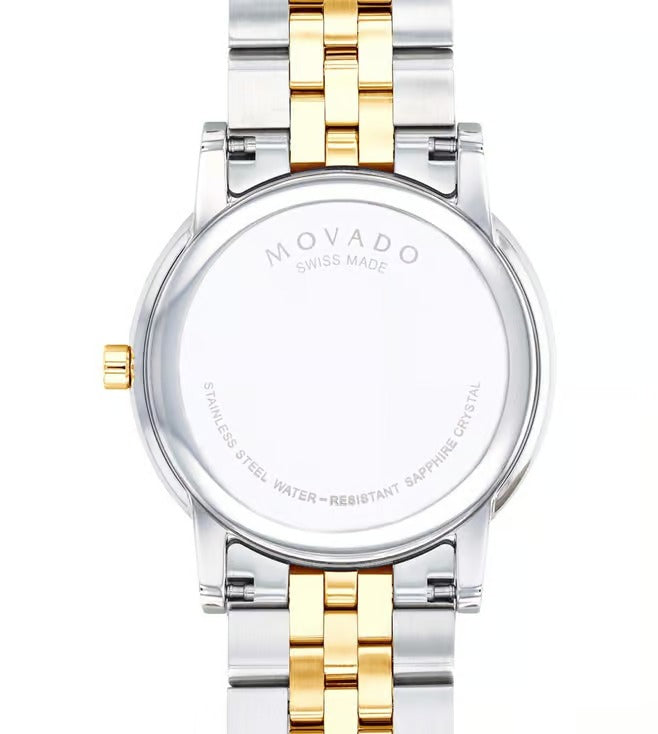 Movado Museum Men Quartz Black Dial Analog Stainless Steel Watch 607200