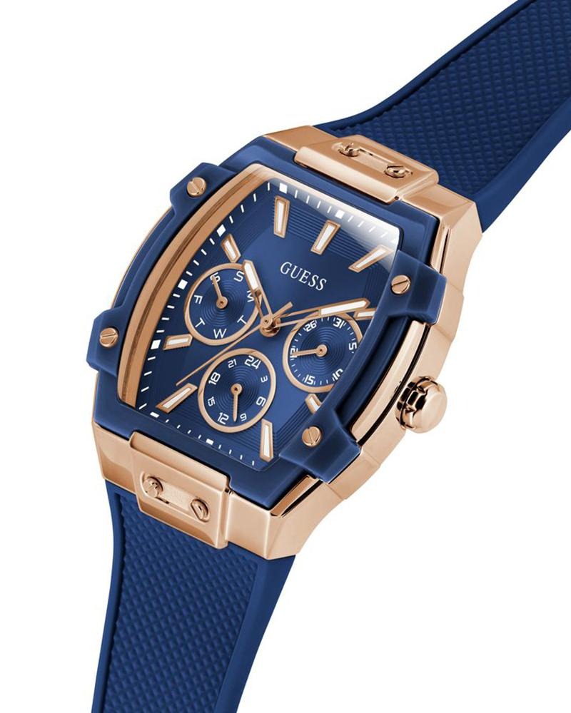 GUESS Phoenix Women Quartz Blue Dial Multi-Function Silicone Watch GW0945L4