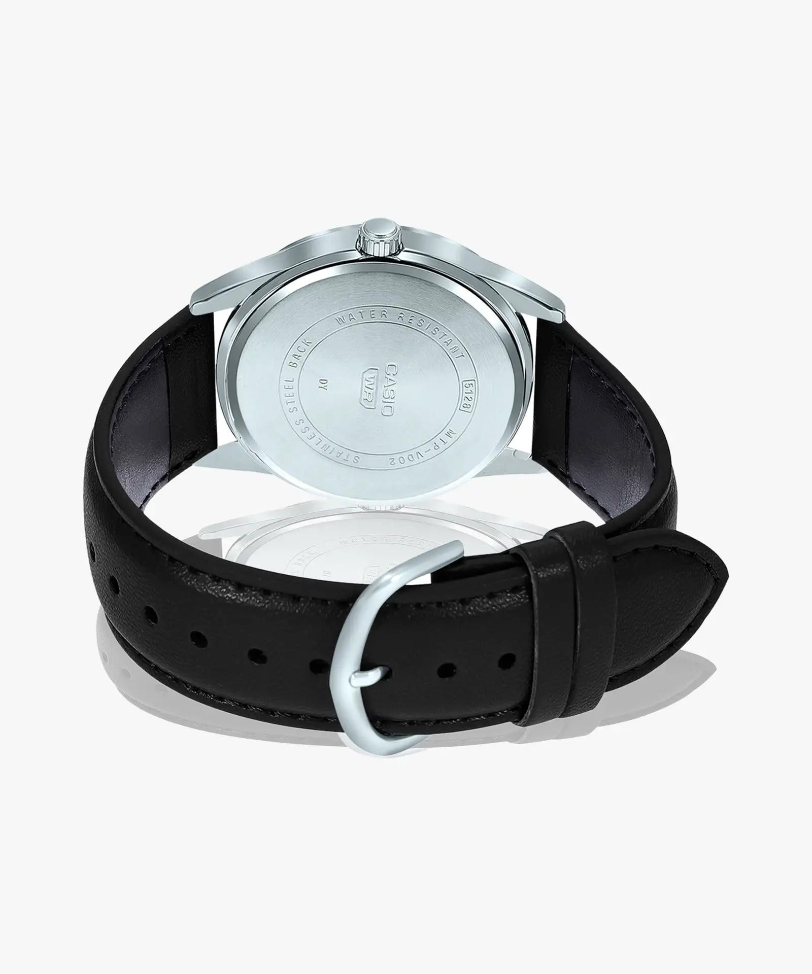 Casio Enticer Analog Black Dial Leather Men's Watch MTP-VD02L-1EUDF (A1953)