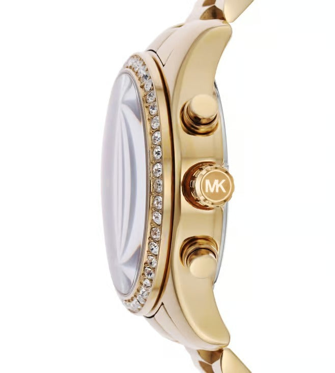 Michael Kors Lexington Quartz Chronograph Brown Dial Steel Bracelet Women's Watch - MK7276