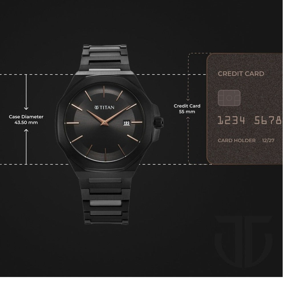Titan Classic Slim Black Dial Men's Watch NT90167NM01