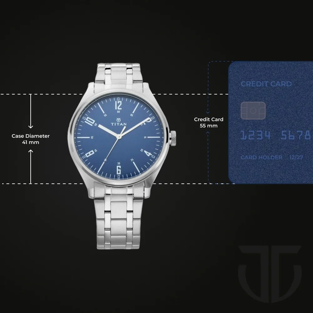 Titan Men's Minimalist Zen Watch: Sleek Metal Strap with Contrast Hands - NU1802SM02