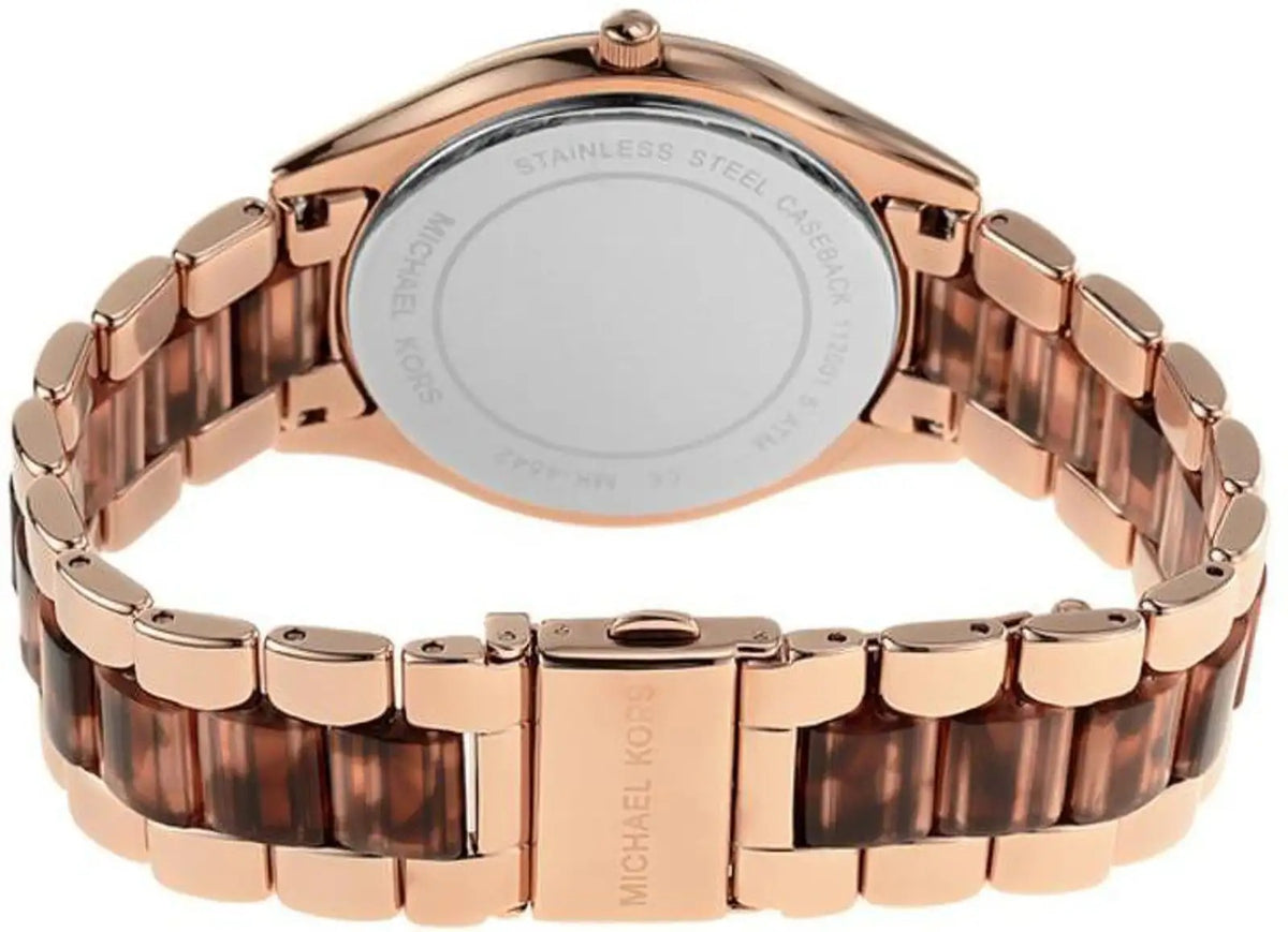 Michael Kors Slim Runway Quartz Rose Gold Dial Two-Tone Bracelet Women's Watch - MK4542