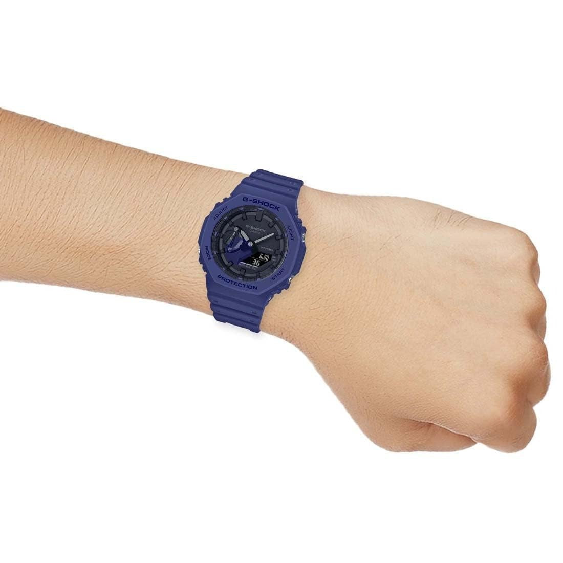 G-Shock Analog-Digital Black Dial Blue Resin Strap Men's Watch GA-2100-2ADR