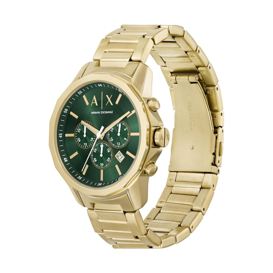 Armani Exchange Banks Green Dial Gold Men's Watch AX1746