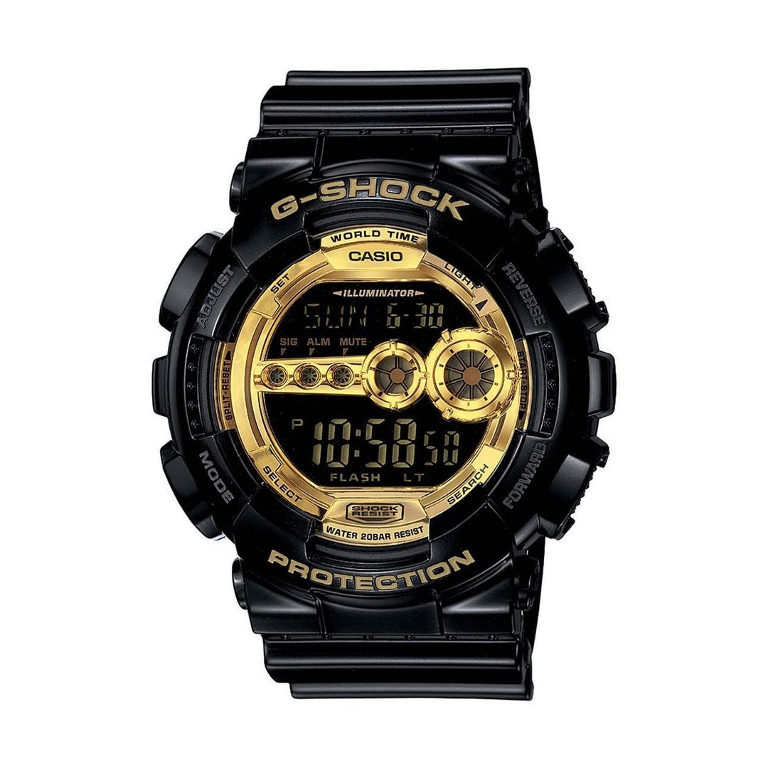Casio G-Shock Digital Black Gold Dial Resin Strap Men's Watch GD-100GB-1DR (G340)