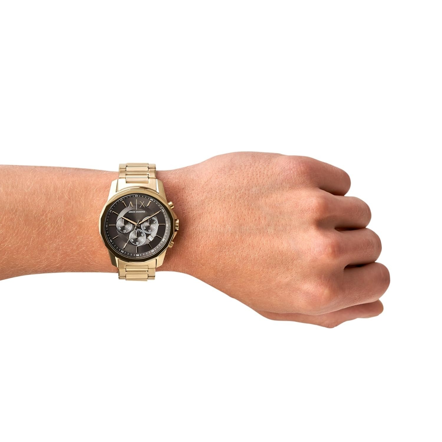 Armani Exchange Banks Grey Dial Gold Men's Watch AX1721