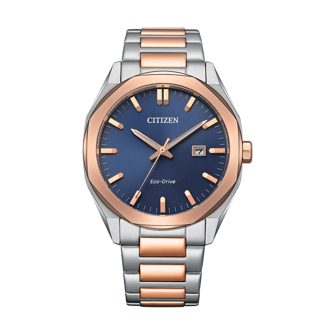 Citizen Eco-Drive Men Quartz Blue Dial Analog Stainless Steel Watch BM7606-84L