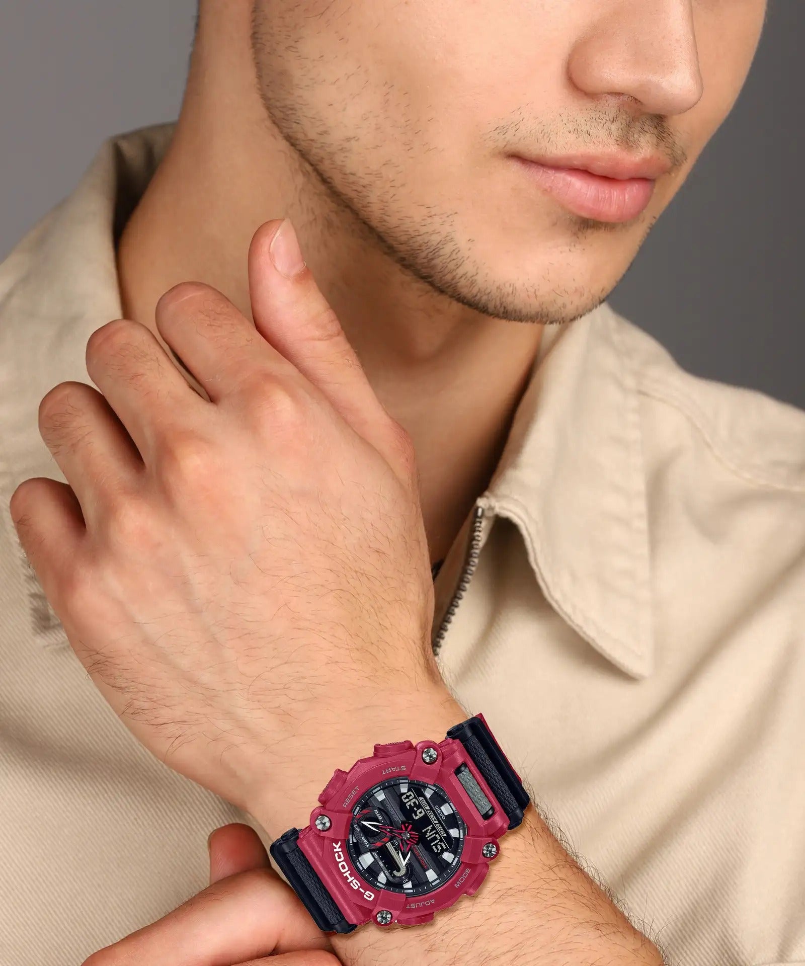 G-Shock Analog-Digital Red & black Dial Men's Watch-GA-900-4ADR - G1059