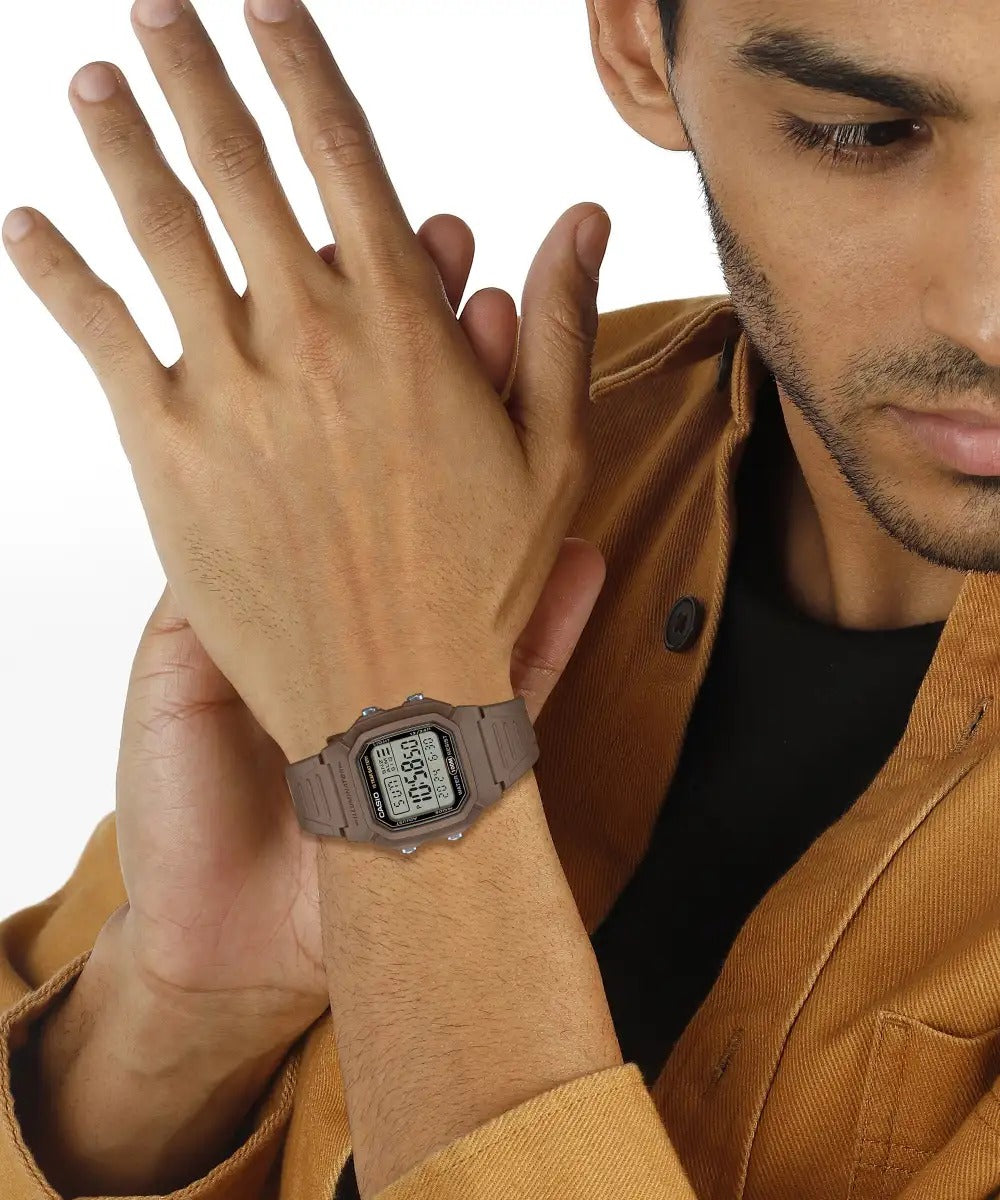 Casio Youth Digital Black Dial Matte Brown Resin Strap Unisex Watch W800H5AVDF