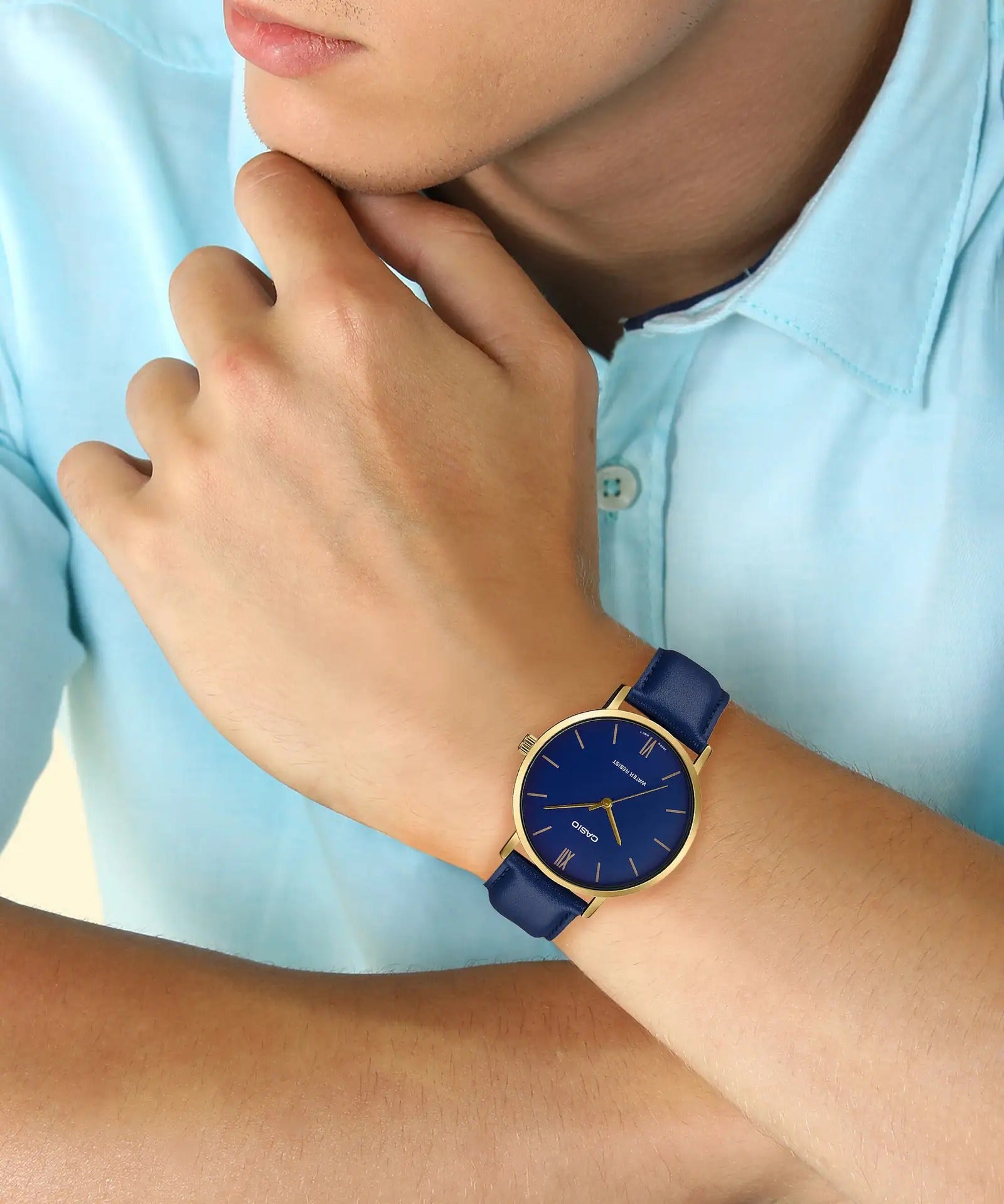 Casio Enticer Analog Blue Dial Men's Watch - MTP-VT01GL-2BUDF (A1781)