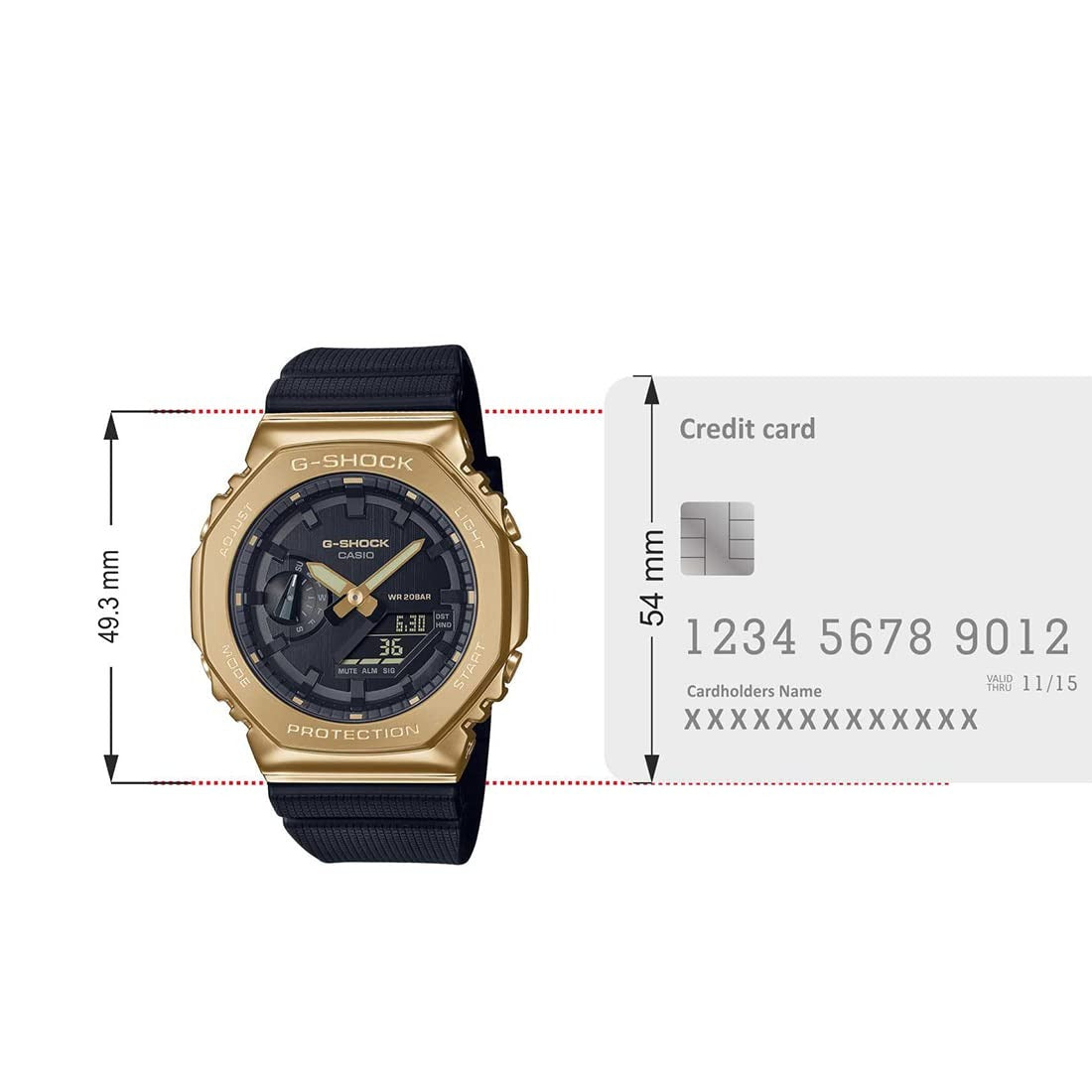 G-Shock Black Gold Dial Resin Strap Analog-Digital Men's Watch GM-2100G-1A9DR-G1278