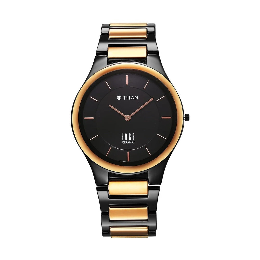 Titan Edge Ceramic Black Dial Men's Watch 1696KC01