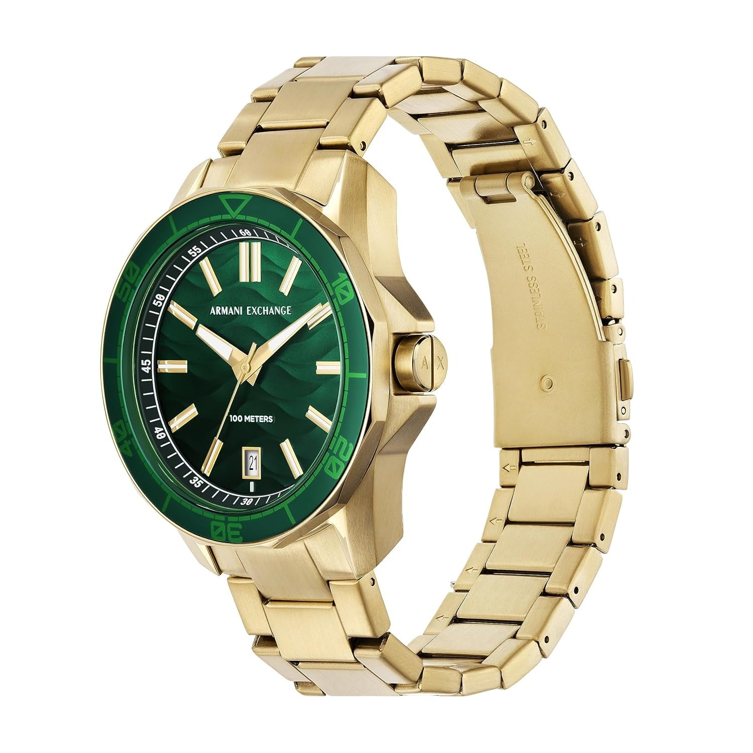 Armani Exchange Spencer Green Dial Gold Men's Watch AX1951