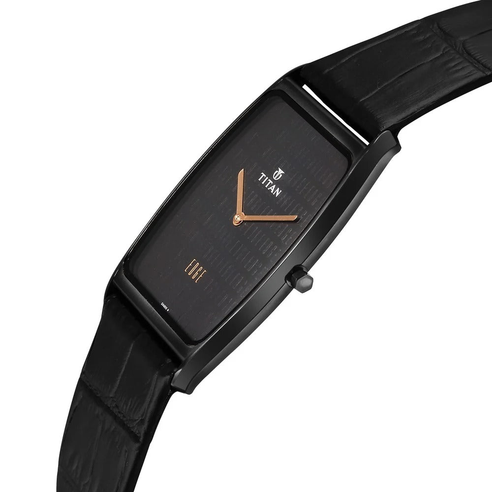 Titan Edge Black Dial Men's Watch 1596NL01