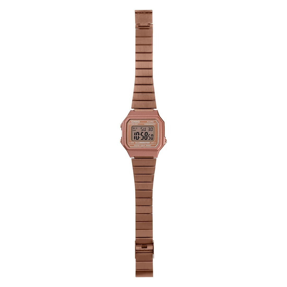 Casio Vintage Digital Rose Gold Dial Stainless Steel Unisex Watch B650WC5ADF