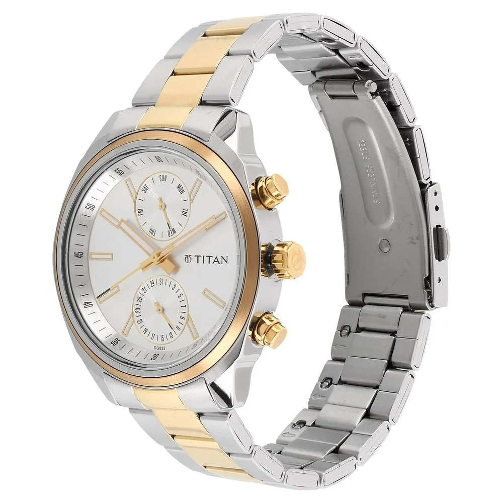 Titan Metropolitan Luxe Silver Dial Men's Watch 1733BM01