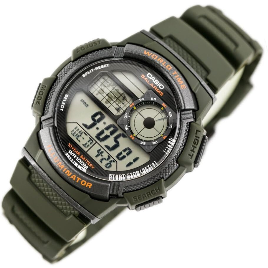 Casio Youth Digital Black Dial Resin Strap Men's Watch AE-1000W 3AVDF