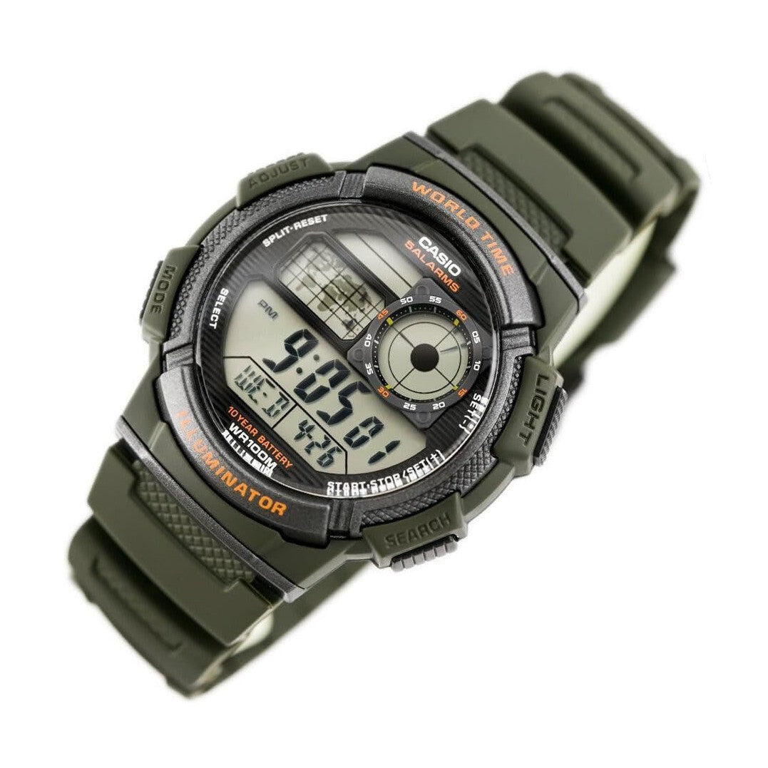 Casio Youth Digital Black Dial Resin Strap Men's Watch AE-1000W 3AVDF