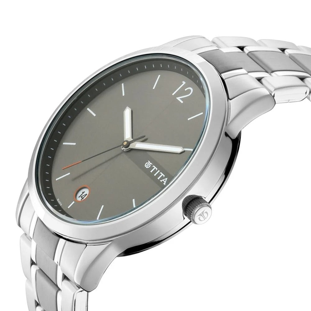 Titan Timeless Style Anthracite Dial Men's Watch NT1806KM01