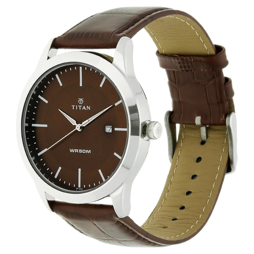 Titan Karishma Brown Dial Men's Watch 1584SAE