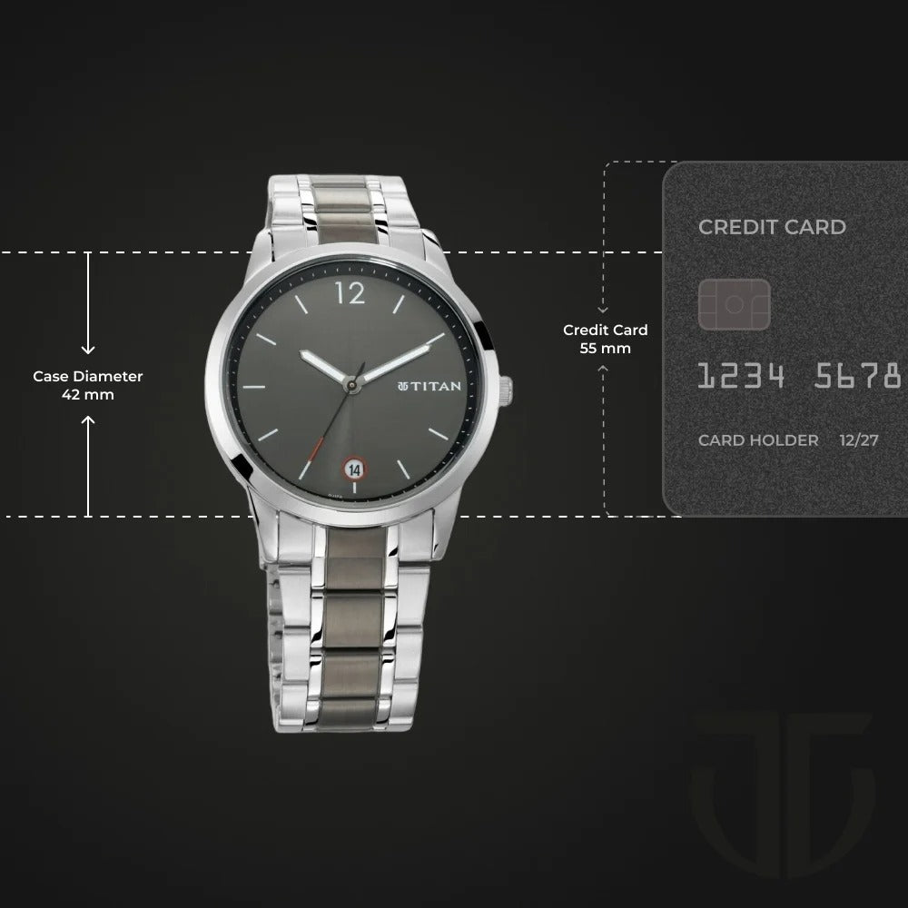 Titan Timeless Style Anthracite Dial Men's Watch NT1806KM01