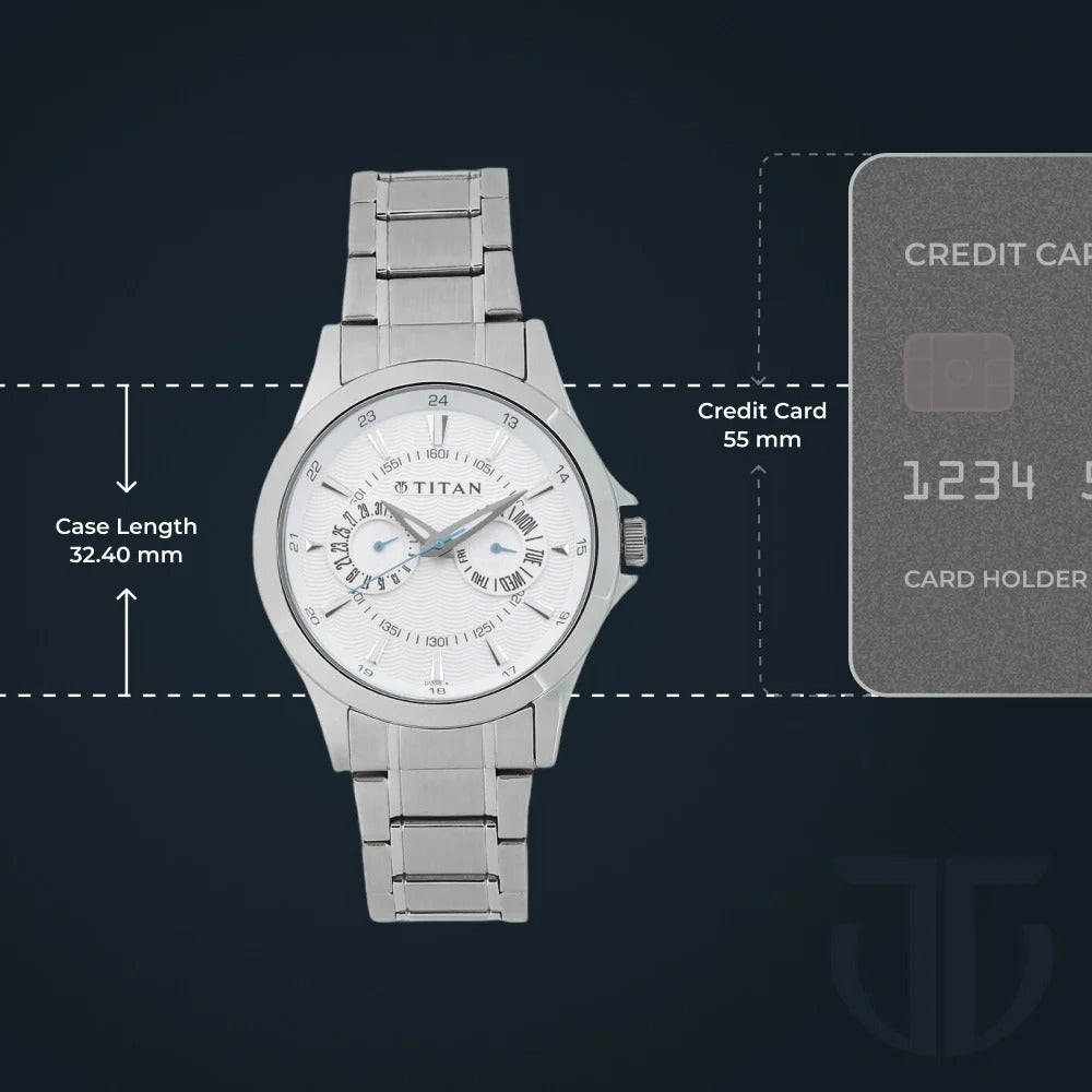 Titan Multifunction Silver Dial Men's Watch NN9323SM01